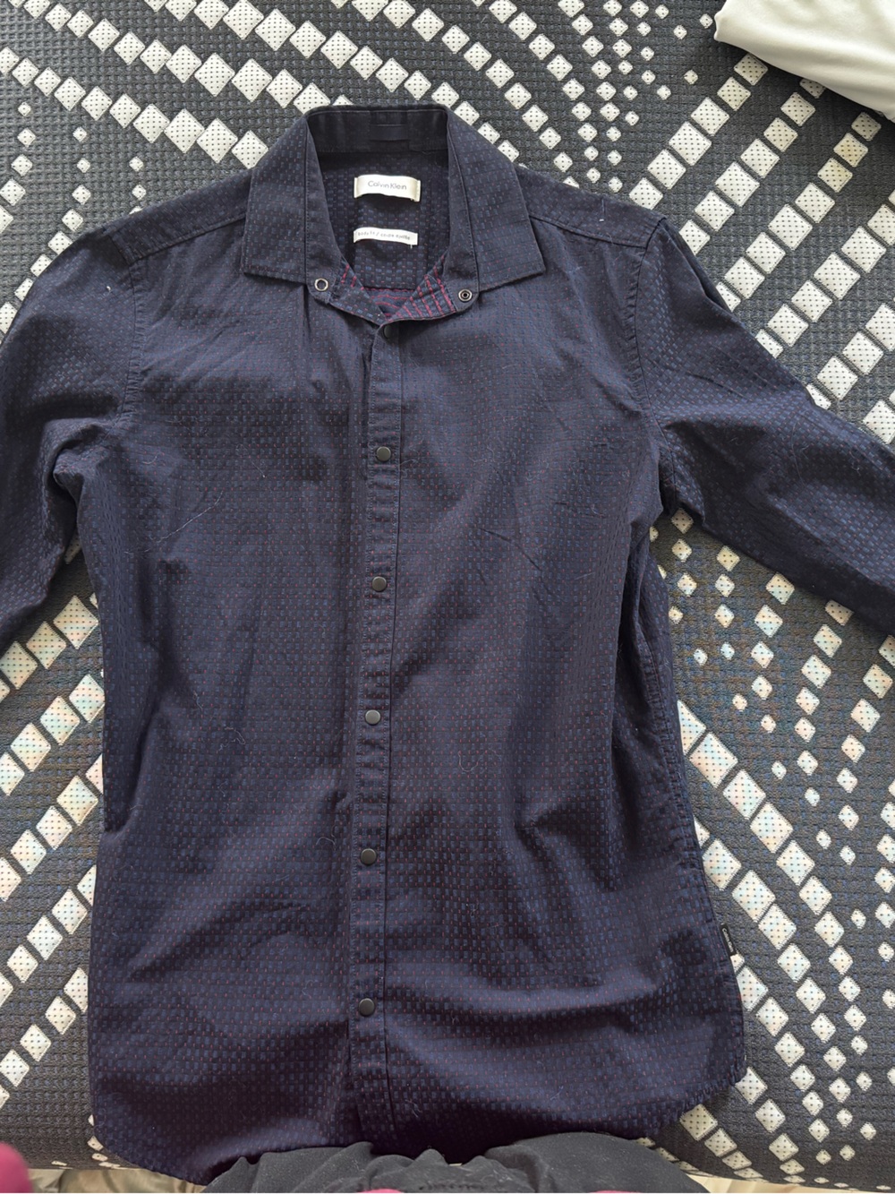Calvin Klein Men's Dark Navy Button-Up Shirt Jacket